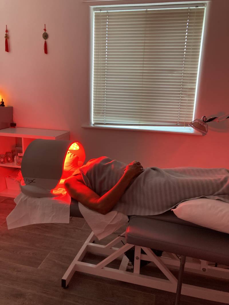 Skin LED Photo Light Therapy at Jenna's Wilmslow clinic. Acupuncture in Cheshire.
